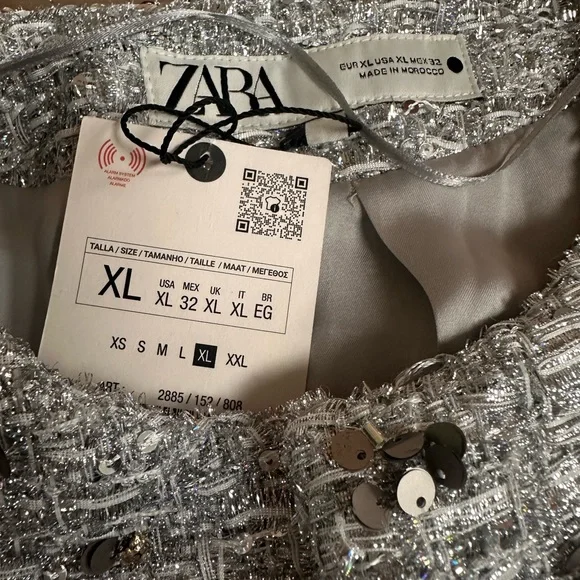 ZARA ZW NWT XL Collection Sequin Silver Jacket
Great for the Holidays &NYE - Picture 15 of 16